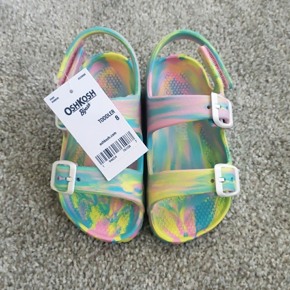 NWT Oshkosh Rainbow Sandals Size 8 toddler